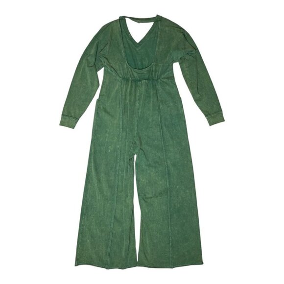 🆕 Free People Movement Hot Shot Runner Jumpsuit In Smoked Pine Green Medium - Picture 6 of 12
